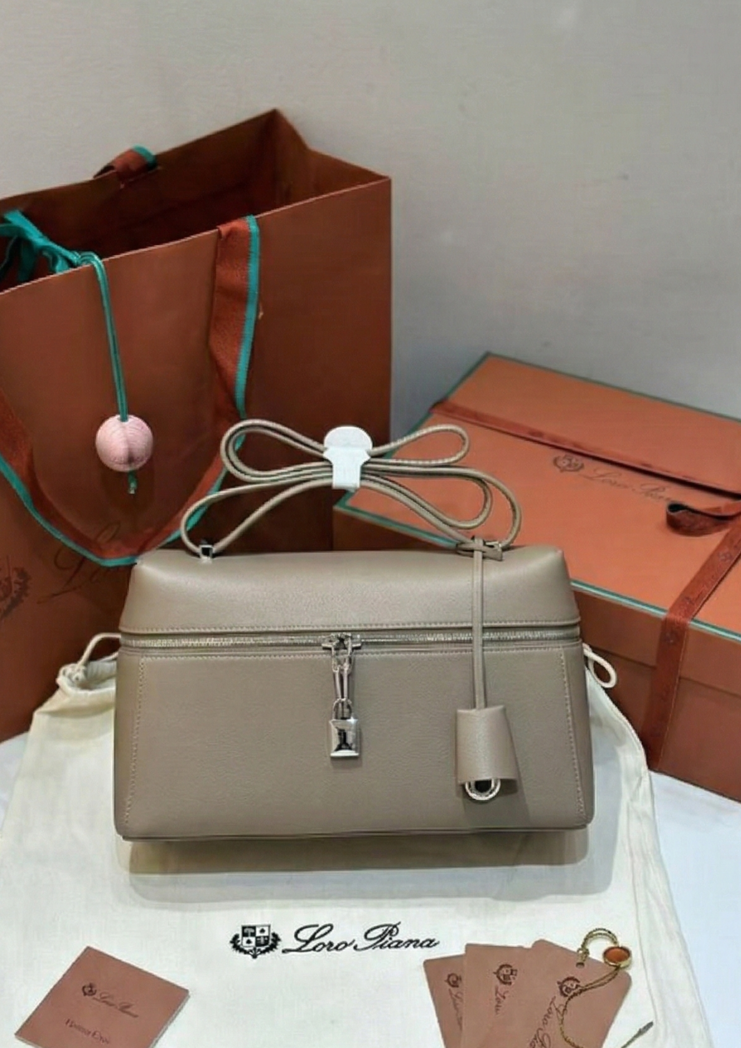 Luxury Leather Top Handle Bow Bag – Designer Inspired by Loro Piana – Premium Crossbody Shoulder Handbag for Women