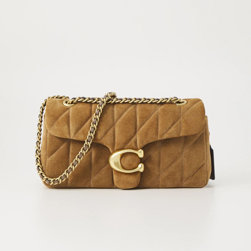 Luxury Suede Quilted Chain Strap Shoulder Bag – Brown Designer Handbag for Women