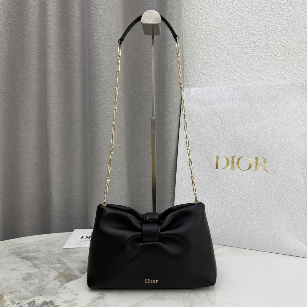 luxury bow shoulder bag for women black