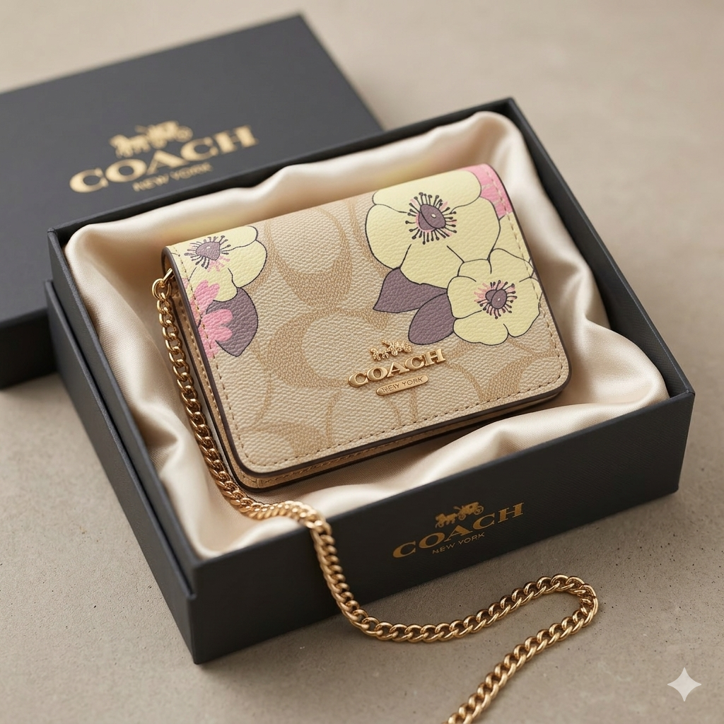Luxury floral mini wallet for women designer small purse