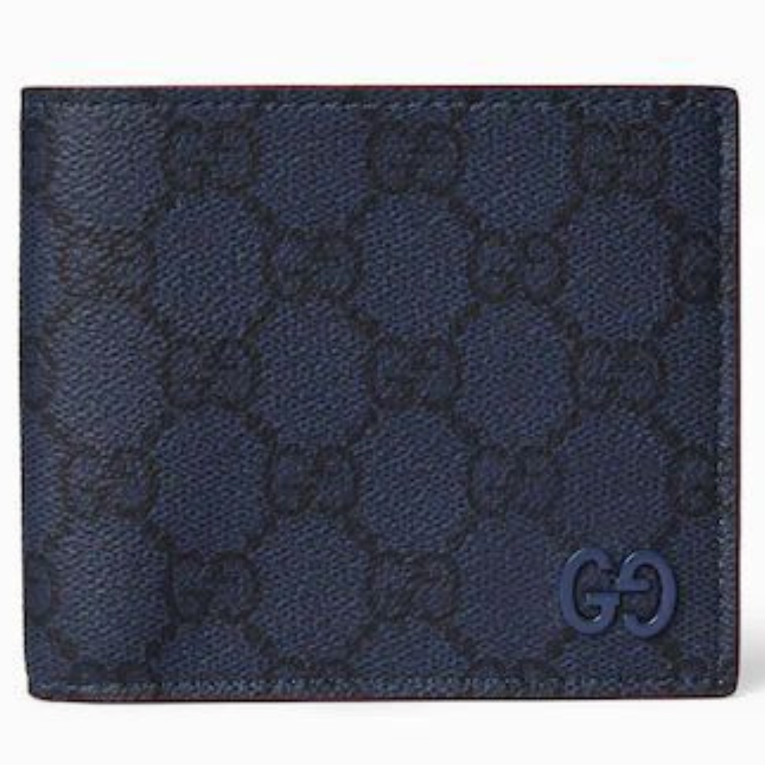 Premium Blue Designer Wallet for Men | GG Pattern Slim Luxury Wallet
