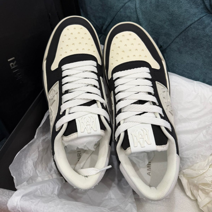Premium Black & White Sneakers for Men | Stylish Casual Lace-Up Shoes