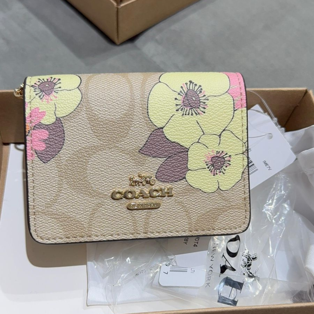 Luxury floral mini wallet for women designer small purse