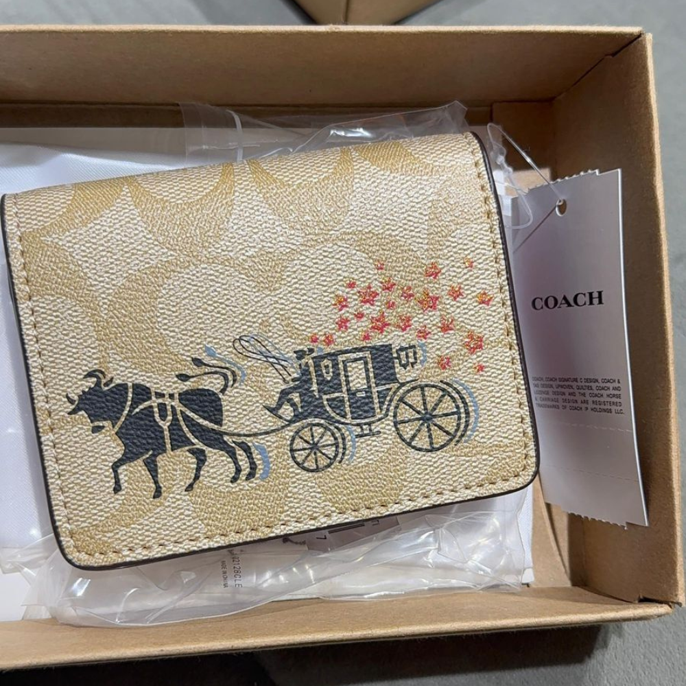 Luxury Vintage Carriage Designer Wallet – Premium Compact Wallet for Women