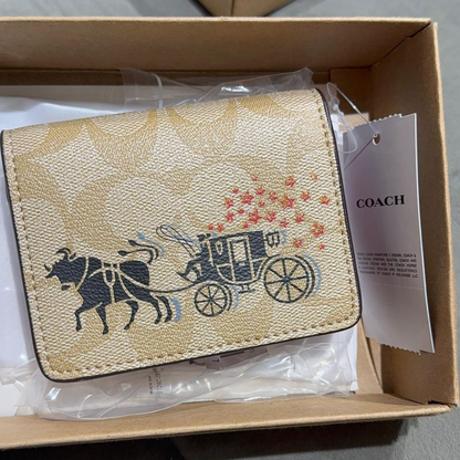 Luxury Vintage Carriage Designer Wallet – Premium Compact Wallet for Women