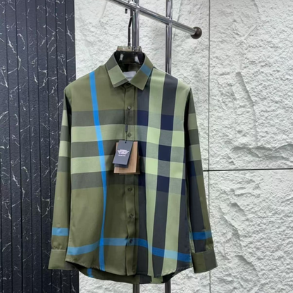 men check shirt olive green full sleeve casual and office wear