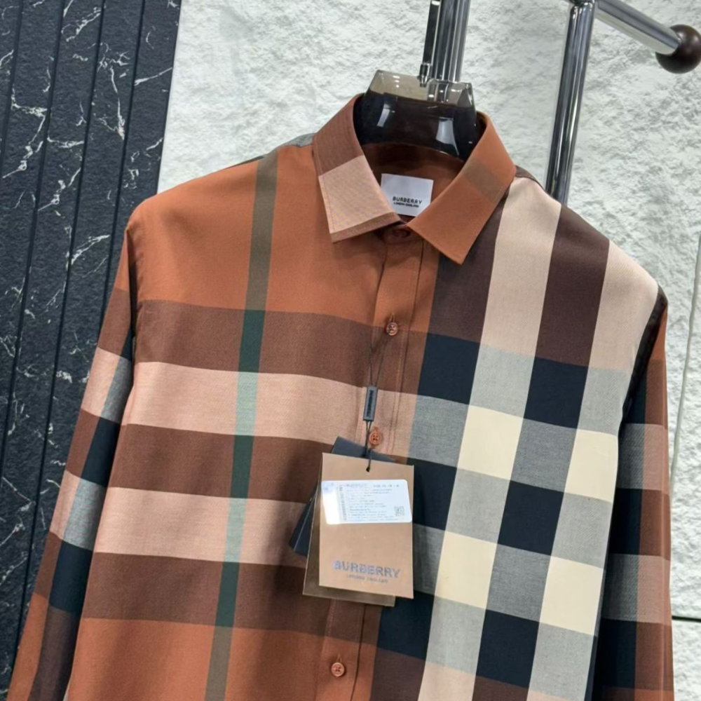 brown check shirt for men stylish plaid premium casual formal wear