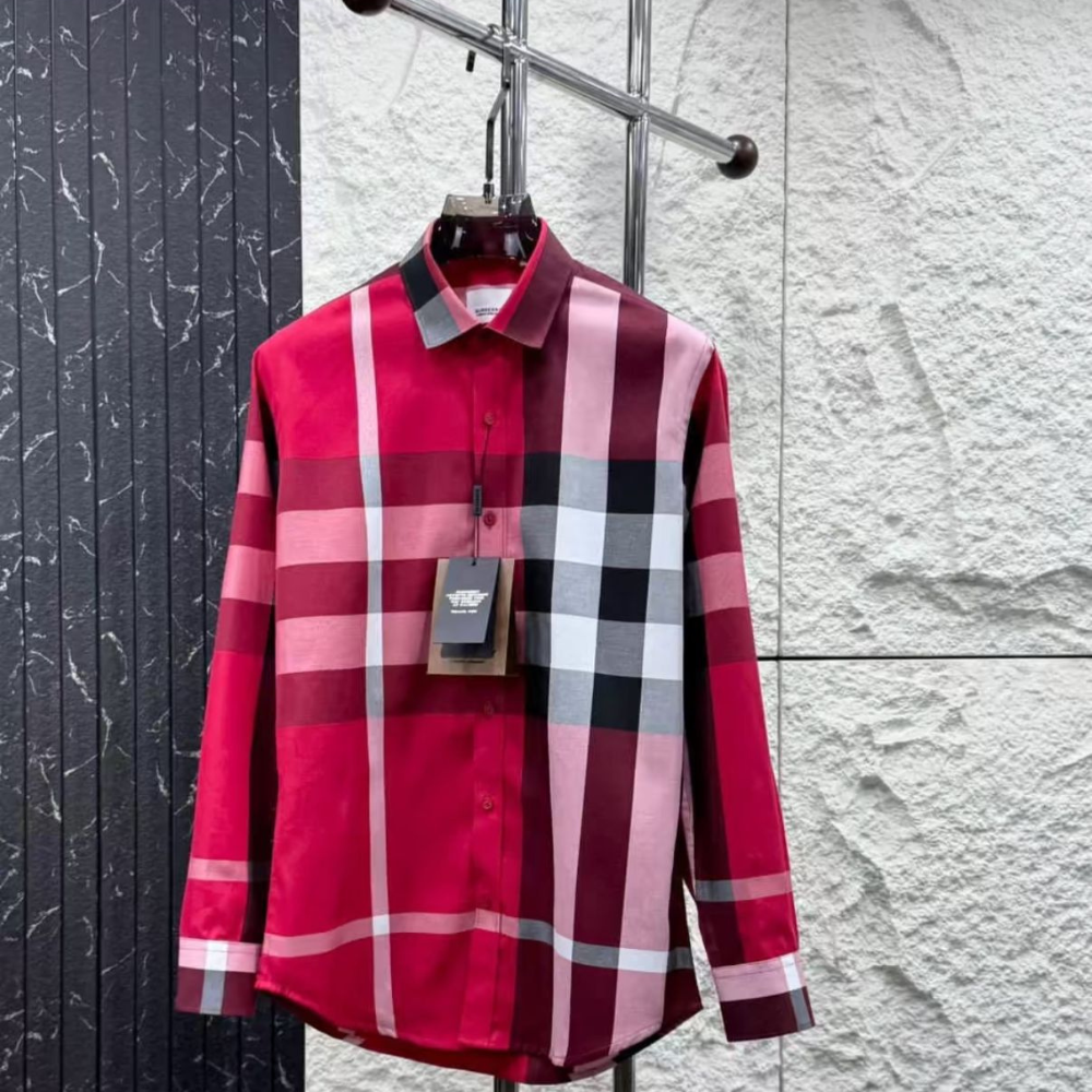 Luxury Red Checkered Designer Shirt for Men | Premium Plaid Slim Fit Shirt