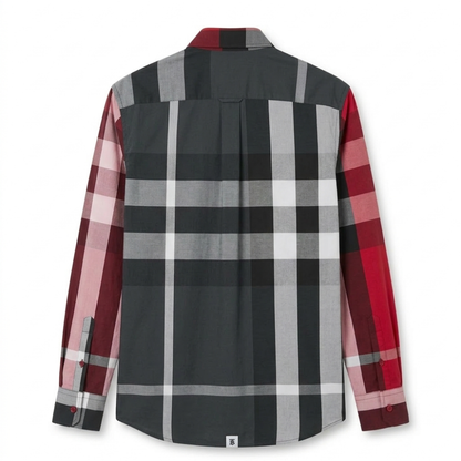 Luxury Red Checkered Designer Shirt for Men | Premium Plaid Slim Fit Shirt