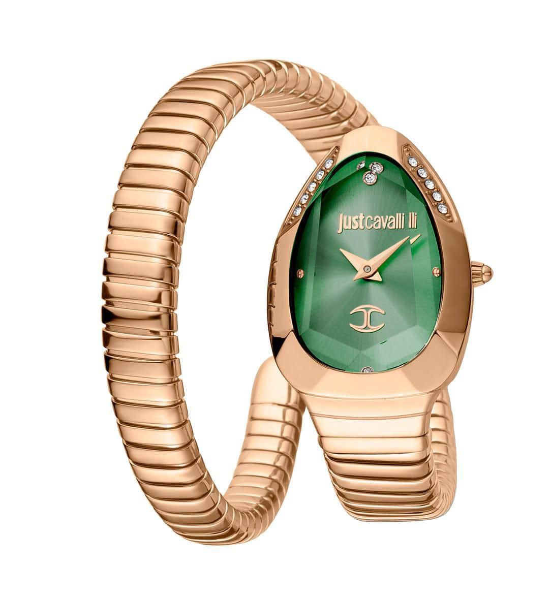 Luxury Rose Gold Green Bracelet Watch for Women with Crystal Dial – Designer Style
