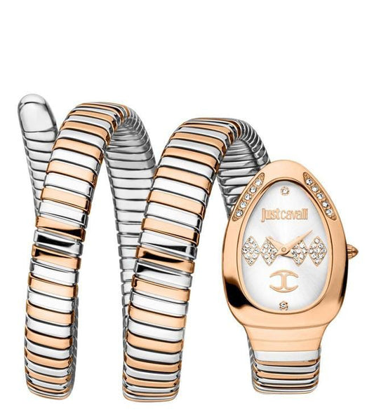 Luxury Rose Gold + Silver Bracelet Watch for Women with Crystal Dial – Designer Style