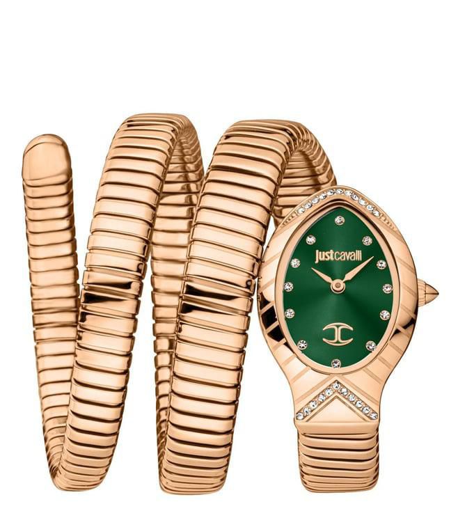Luxury Gold Green Bracelet Watch for Women with Crystal Dial – Designer Style