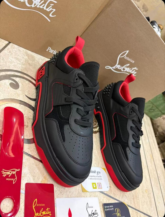 Luxury Style Black & Red Chunky Sneakers – Premium Streetwear Sports Shoes