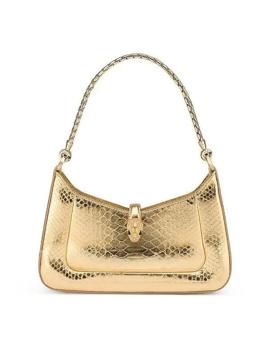 Luxury Gold Party Shoulder Bag – Metallic Finish, Chain Strap, Evening Clutch Style