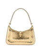 Luxury Gold Party Shoulder Bag – Metallic Finish, Chain Strap, Evening Clutch Style
