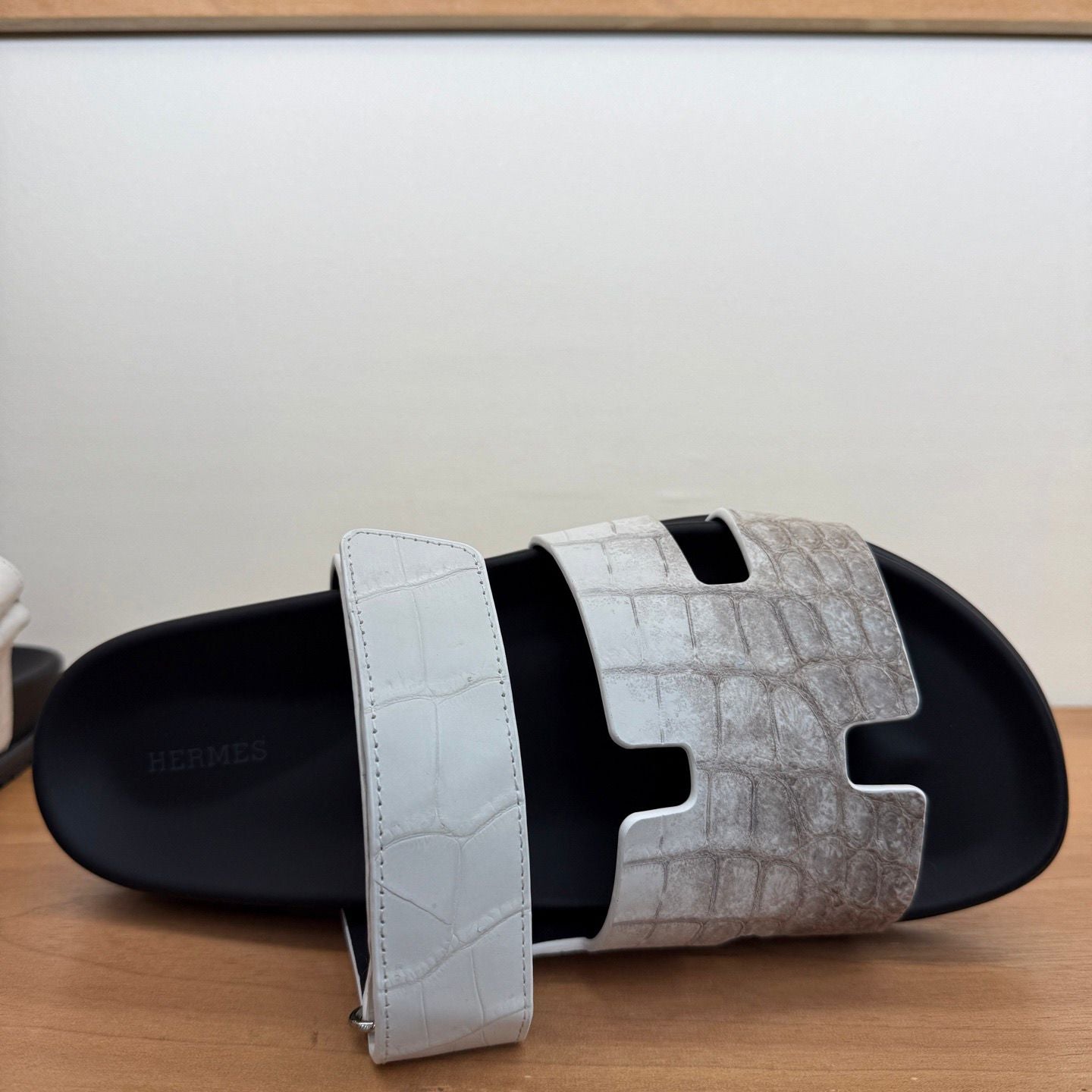 Premium Crocodile Skin H-Style Sandals for Men – Exotic Leather Luxury Footwear
