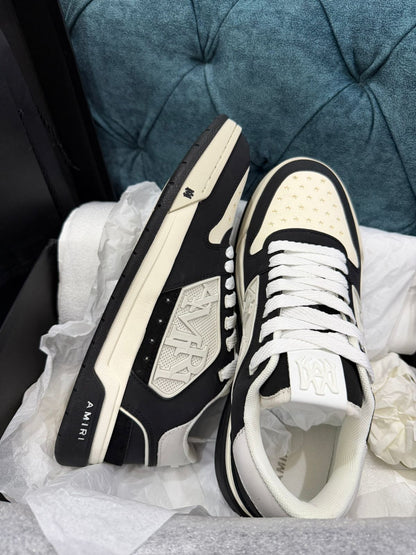 Premium Black & White Sneakers for Men | Stylish Casual Lace-Up Shoes