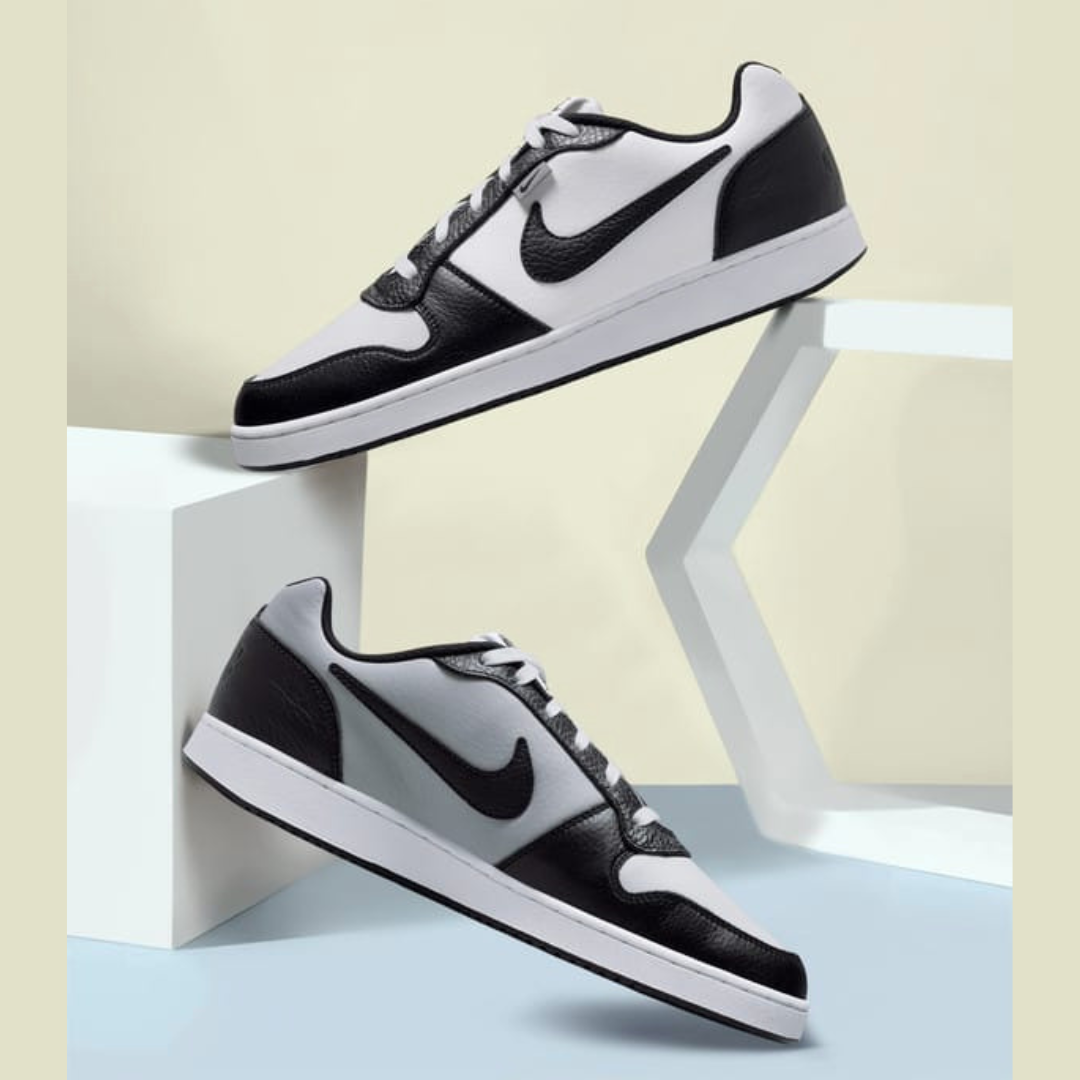 black and white sports sneakers for men and women